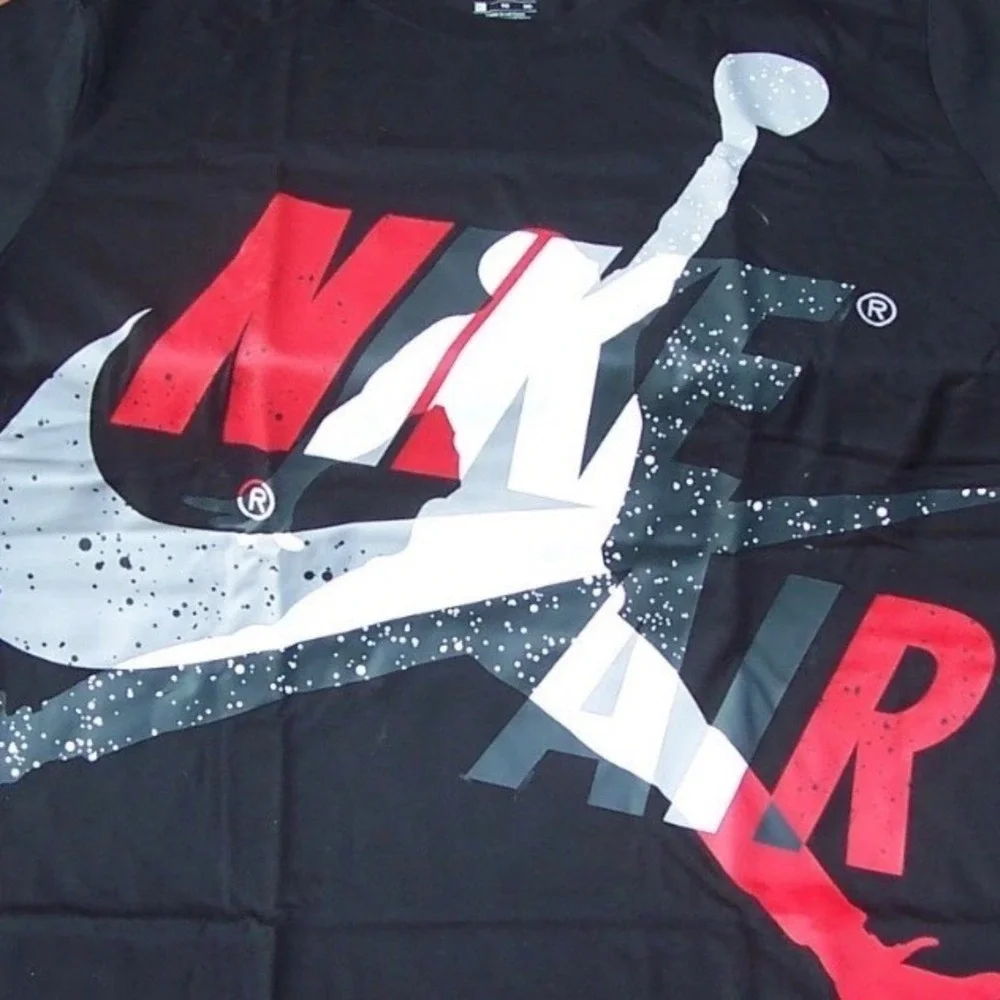 Jordan Nike Air Jumpman Graphic T-Shirt Mens XL Black Red White Short Sleeve Tee